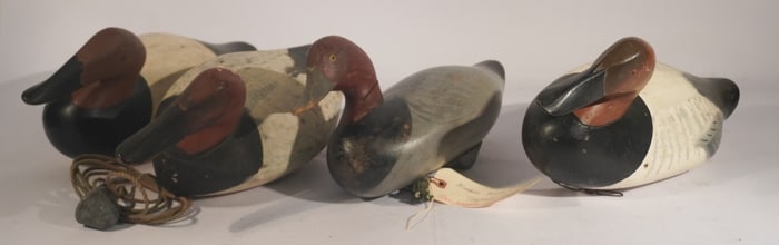 Collection Four Handsome Vintage Maryland Duck Decoys