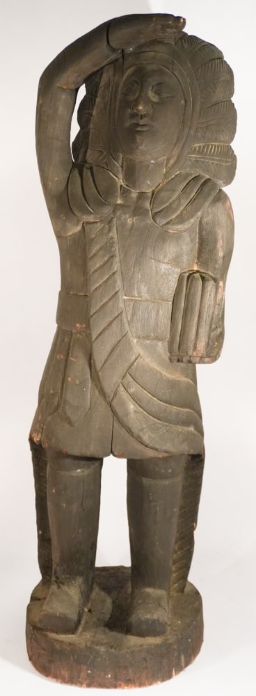 Vintage Folk Art Carved Wood Cigar Store Indian (1 of 4)