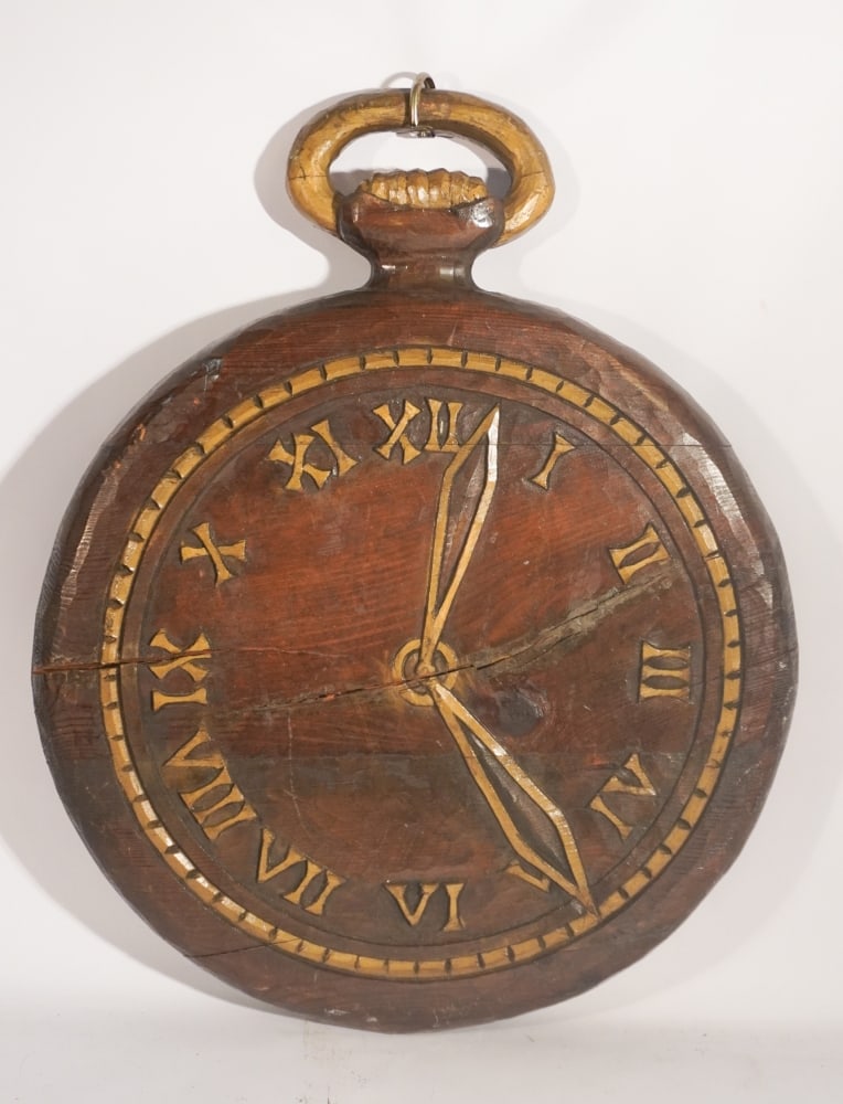 Charming Carved Folk Art Wall Hanging Pocket (1 of 2)