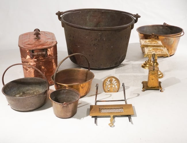Collection Antique Brass & Copper Kitchen Articles (1 of 1)