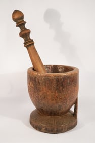 Antique Wood Mortar & Pestle