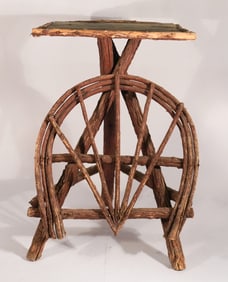 Charming Antique Folk Art Bentwood Willow Twig Side Table or Stand