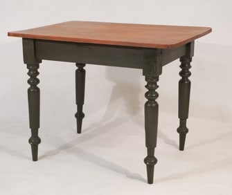 Antique Country Sheraton Pine Work Table or Desk