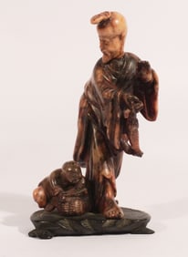 Antique Chinese Carved Soapstone Figure