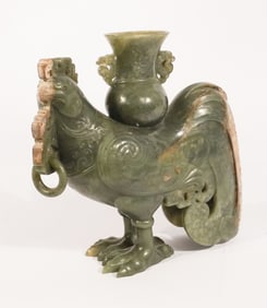 Fine Antique Chinese Jade Phoenix Urn or Vase