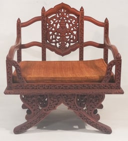 Oriental Carved Hardwood Armchair