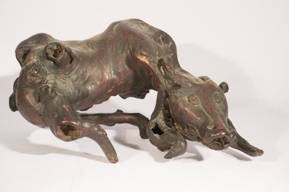 Antique Chinese Root Carved Hardwood Figure (1 of 4)