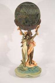 Art Nouveau Porcelain Mirror by Theodore Schoop