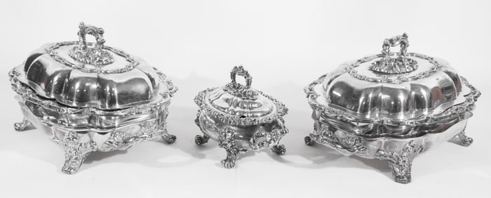 English Old Sheffield Silver Plate Serving Pieces