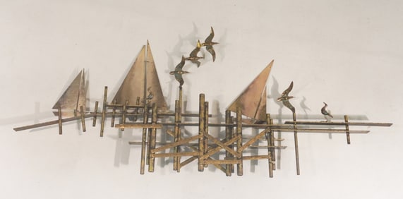 Mid Century Art Deco Brass Wall Hanger