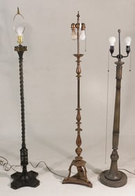 Three Handsome Designer Vintage Floor Lamps