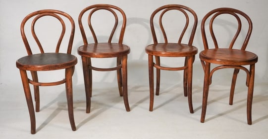 Set Arts & Crafts Period Bend Wood Chairs