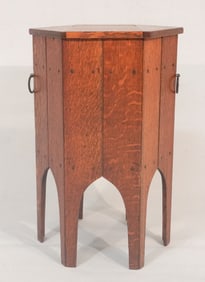 Fine Antique Arts & Crafts Period Oak Sewing