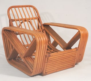 Excellent Mid Century Bamboo Bent Wood Easy Chair