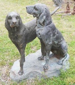 American School Lifesize Bronze Hound Sporting Sculpture