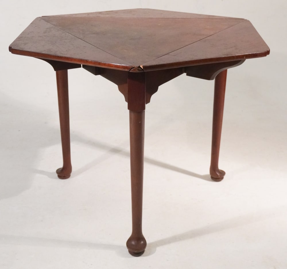 Handsome English Queen Anne Style Handkerchief Drop Leaf Table (1 of 2)
