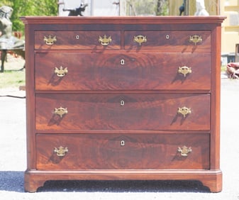 American Classical Figured Mahogany Chest