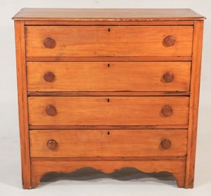Handsome Country Classical Poplar Wood Chest