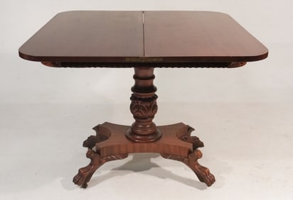 Classical Carved & Figured Mahogany Games Table