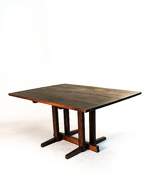 George Nakashima walnut breakfast table: mid-20th century. L53" W40" H30"