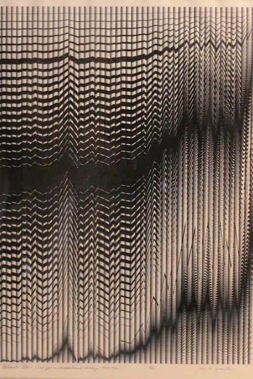 Roy Drasites: South Carolina (b.1945). signed & numbered computer generated image, "Black Dow", Dow Jones Industrial Average 1914-1986. H28 1/2" W181/2"