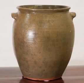 Very Rare & Fine Southern Stoneware Marked Edgefield Storage Jar