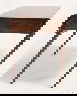 Excellent Southern Federal Mahogany Inlaid Pembroke Table: Circa 1800, attributed to Charleston, South Carolina. Having brilliant elliptical inlays. The table boasts excellent grain at the top leaves and case having very delicate and precisely inlaid drawer a