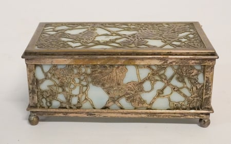 Charming Tiffany Studios Silver Plate Desk Box or Table Box