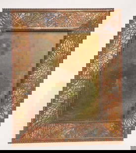 Excellent Tiffany Studios Pine Needle Picture Frame: Circa 19010. Nice larger size frame having brilliant multi color glass and excellently formed patterns with a very fine patina throughout. Signed on veros and in excellent condition. Frame: H13 1/4" W