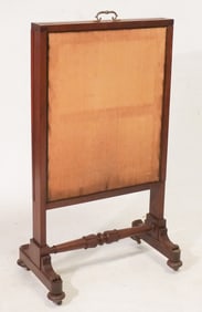 Neoclassical Carved Mahogany Fire Screen