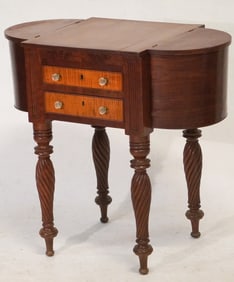 Country Federal Mixed Wood Sewing Stand