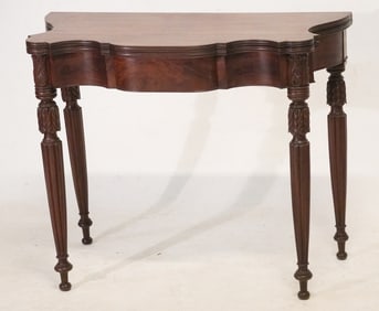 Very Fine American Federal Carved Mahogany Games Table