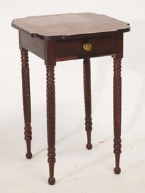 American Federal Figured Mahogany Side Table