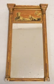 Handsome American Federal Carved & Gilt Looking Glass