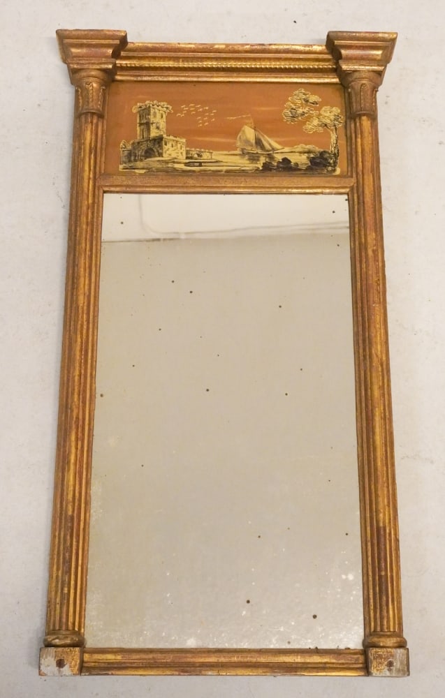 Handsome American Federal Carved & Gilt Looking Glass (1 of 11)