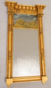 Very Handsome Federal Carved & Gilt Looking Glass