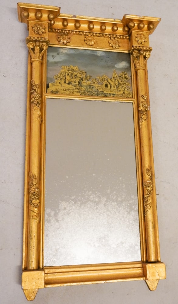 Very Handsome Federal Carved & Gilt Looking Glass (1 of 6)