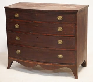 Very Handsome American Federal Inlaid Mahogany Chest of Drawers