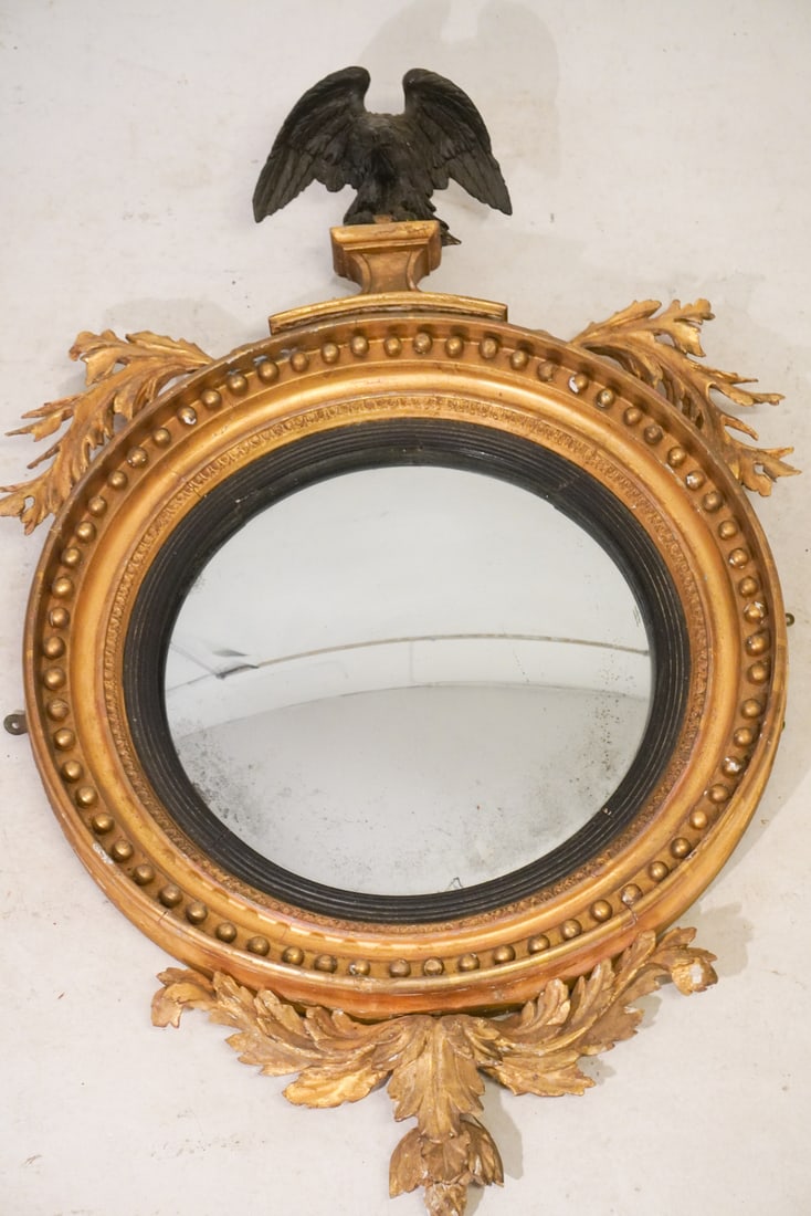 Very Fine NeoClassical Period Carved & Gilt BullsEye Mirror (1 of 5)