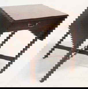 Handsome Southern Chippendale Cross Stretcher Mahogany Pembroke Table: Circa 1750, likely Virginia or North Carolina origin. Very handsome table having well grained one board top and leaves over the case housing a single drawer with poplar secondary wood. H28 1/2" W24" L