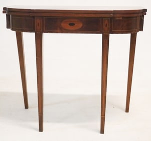 Fine American Federal Inlaid Mahogany Mixed Wood Games Table