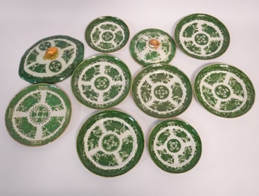 Collection Fine Antique Chinese Export Green Fitzhugh Porcelain