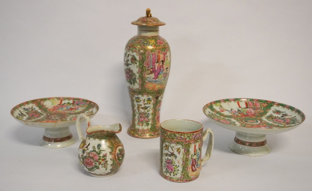 Collection Handsome Antique Chinese Export Rose Medallion Porcelain Articles (1 of 4)