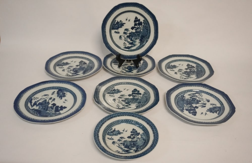 Excellent Set Antique Chinese Export Canton Porcelain Diving Bird Pieces (1 of 2)