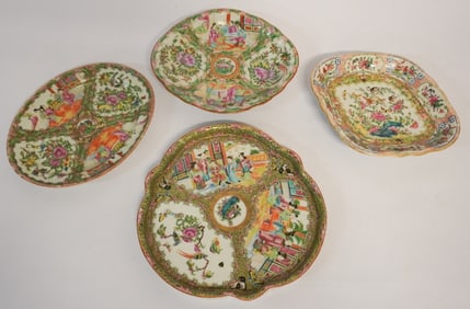 Collection Antique Chinese Canton Rose Medallion Porcelain Tables Wares