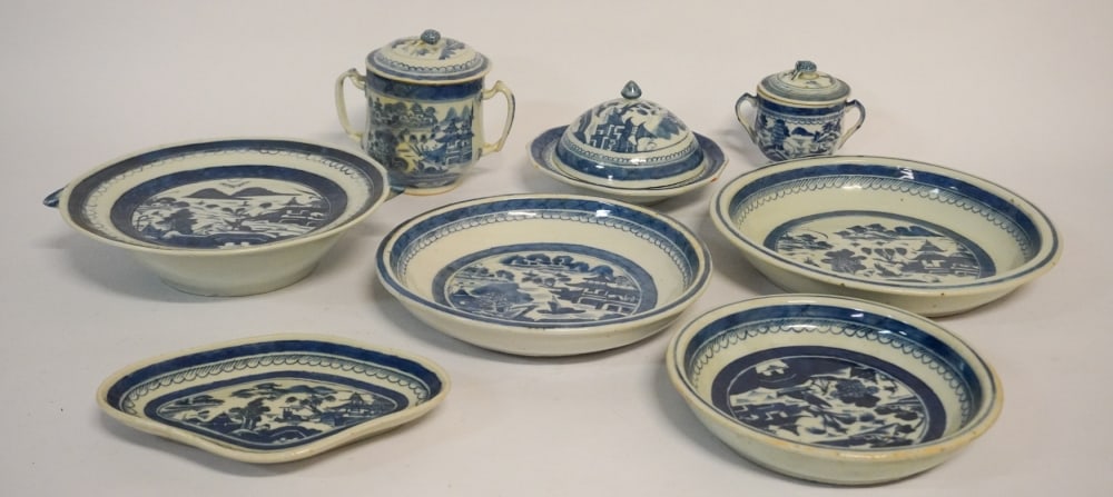 Collection Antique Chinese Blue & White Canton Porcelain Articles (1 of 3)