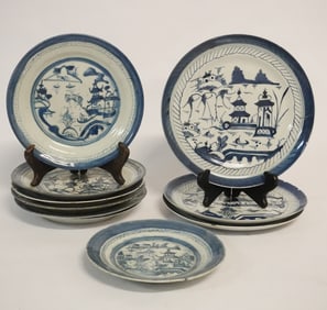 Handsome Collection Antique Chinese Export Porcelain Canton Dishes