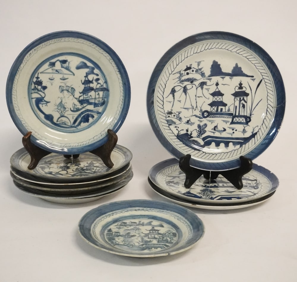 Handsome Collection Antique Chinese Export Porcelain Canton Dishes (1 of 2)