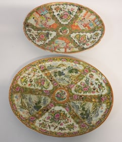 Chinese Export Porcelain Rose Medallion Platters