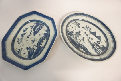 Handsome Antique Chinese Canton Porcelain Platters